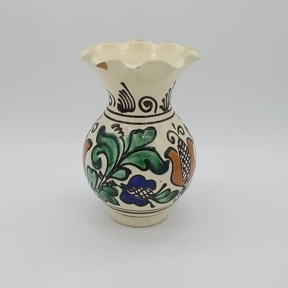 Korond Mexican Pottery vase & plate Vintage Mexico - Picture 8 of 13